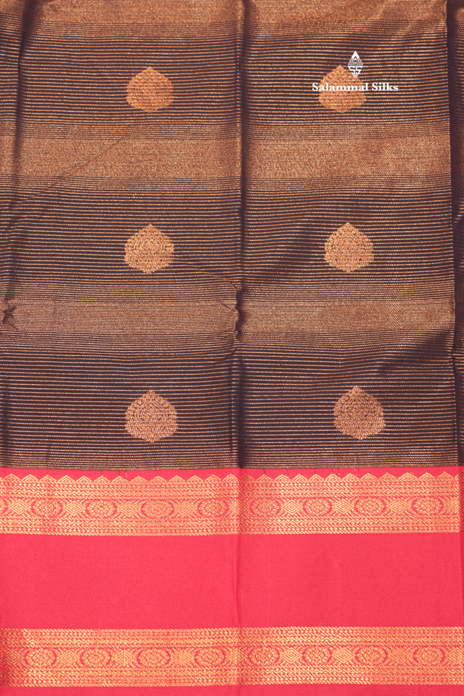 Dark Navy Blue Colour Alai Vaira Oosi Semi Silk Saree With Pink Double Border