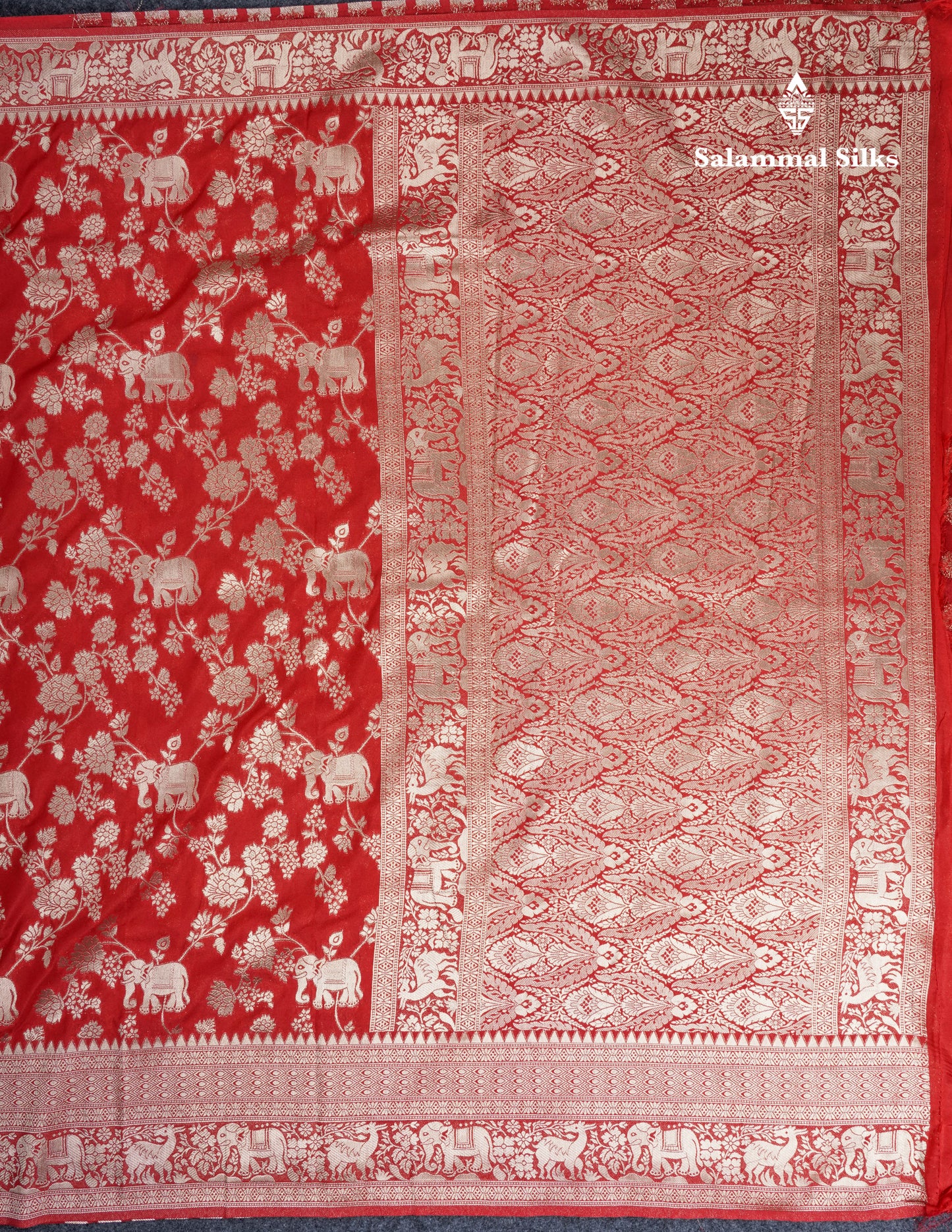Beautiful Chilly Red Semi Georgette Saree With Fancy Self Evening Morning Border