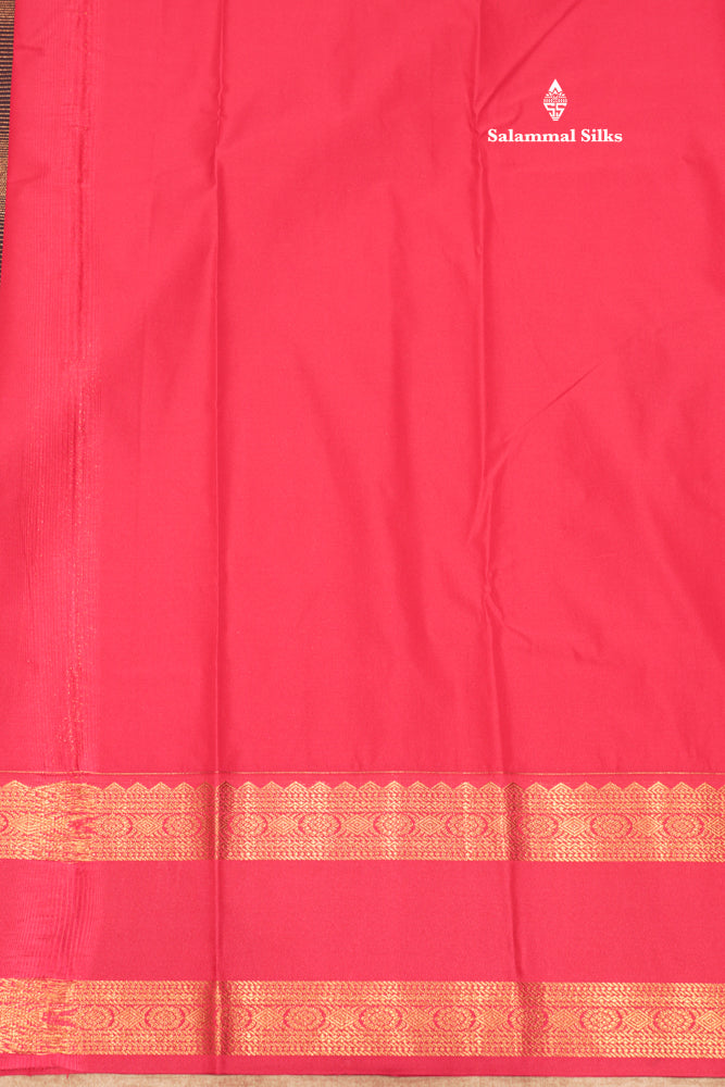 Dark Navy Blue Colour Alai Vaira Oosi Semi Silk Saree With Pink Double Border