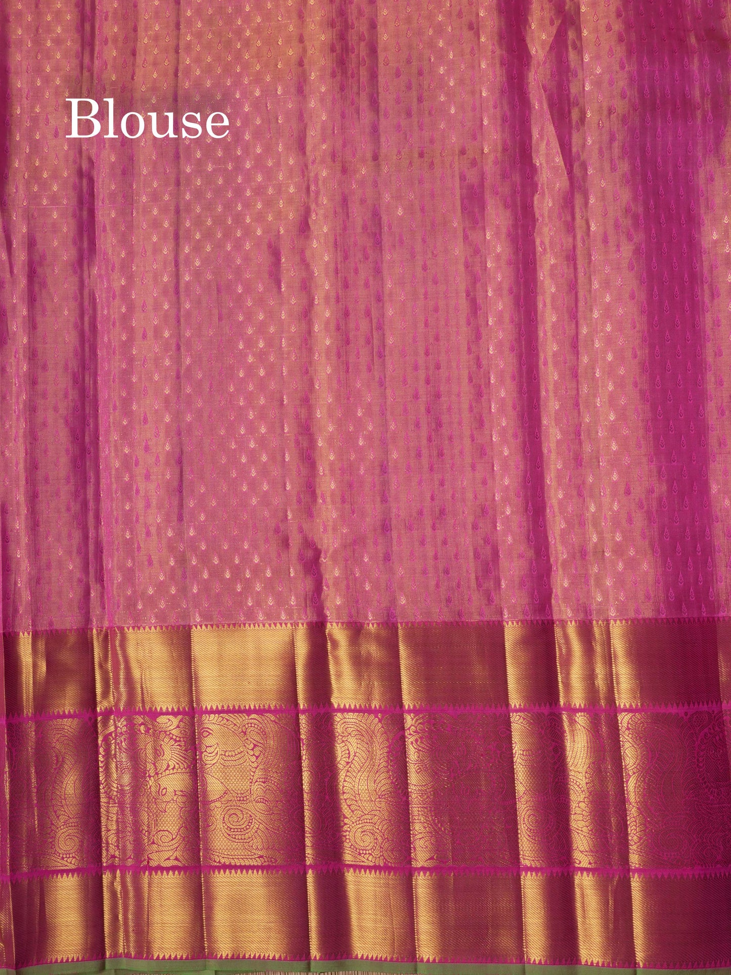 Light Pink Tissue Bridal Pure Kanjivaram Silk Saree With Traditional Border