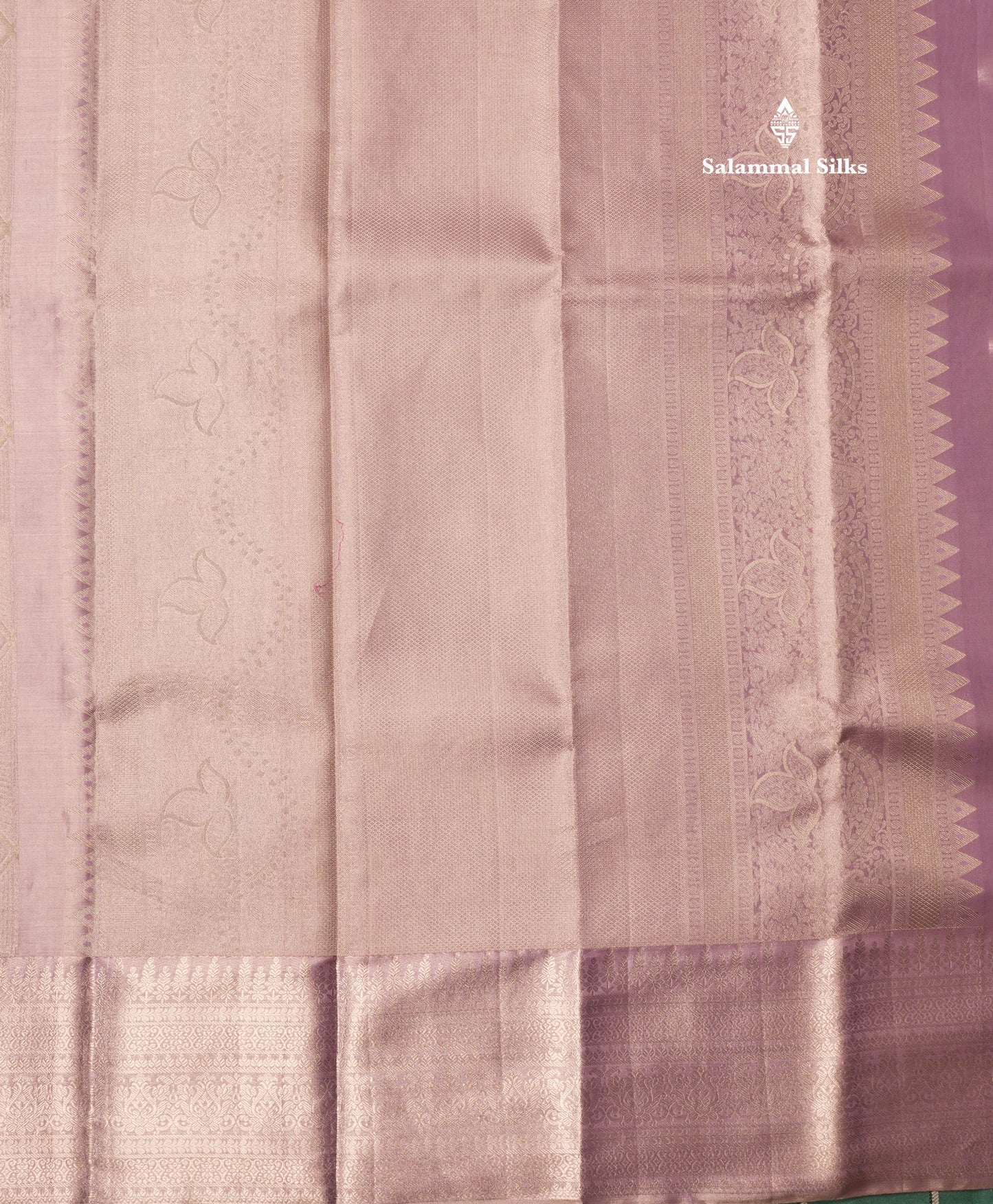 Lavender Tissue Bridal Pure Kanjivaram Silk Saree With Self  Border