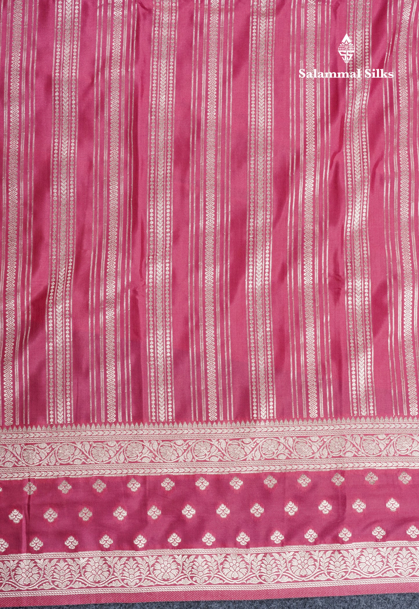 Beautiful Pink Shade Russian Silk Saree With Fancy Self Border