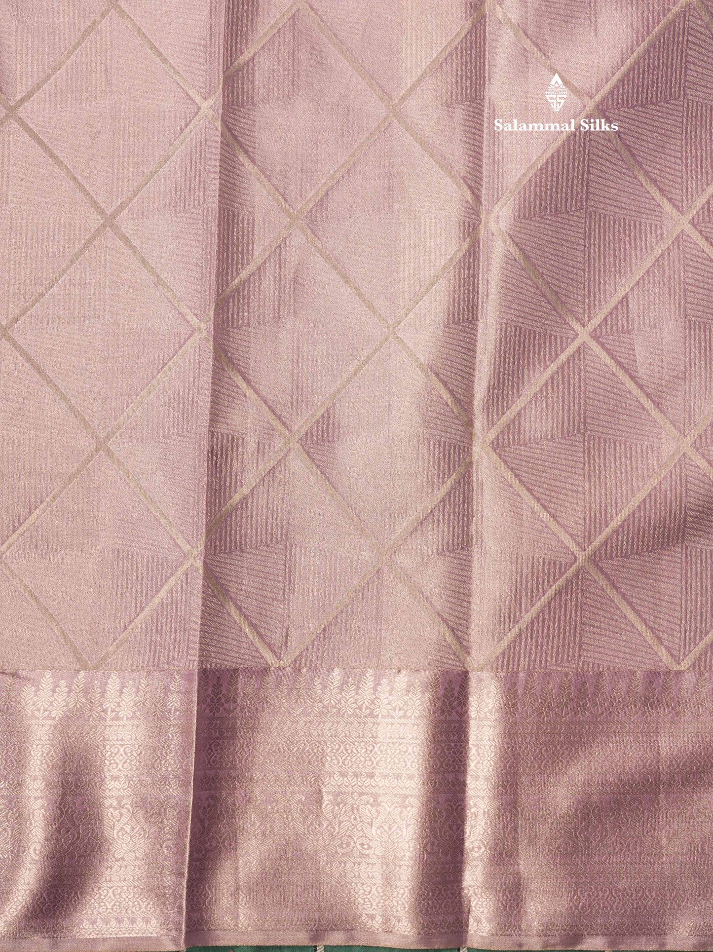 Lavender Tissue Bridal Pure Kanjivaram Silk Saree With Self Border
