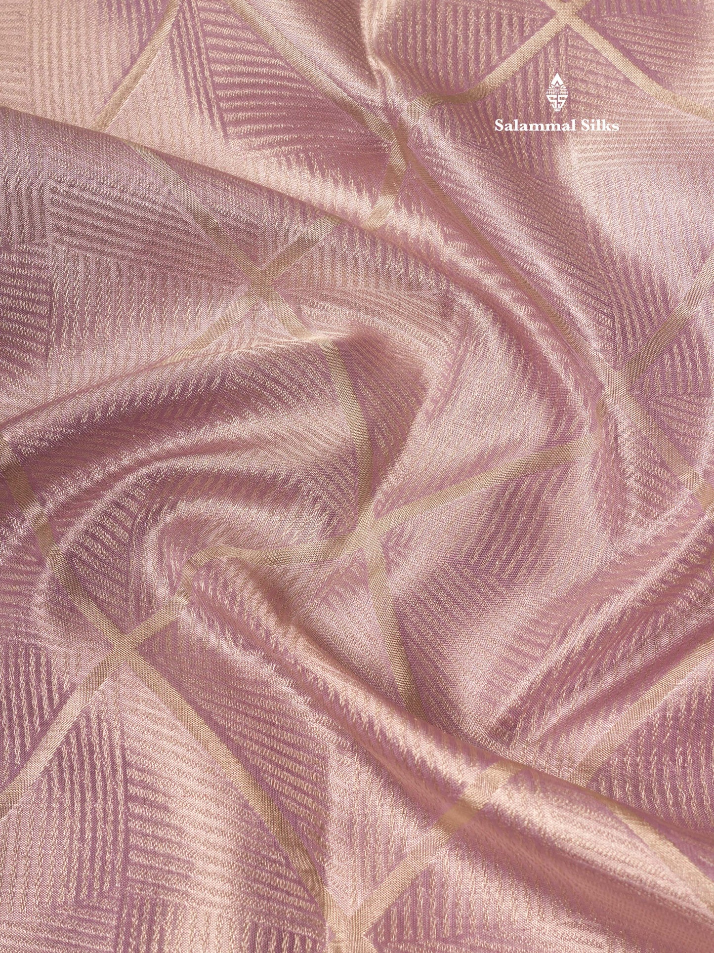 Lavender Tissue Bridal Pure Kanjivaram Silk Saree With Self  Border