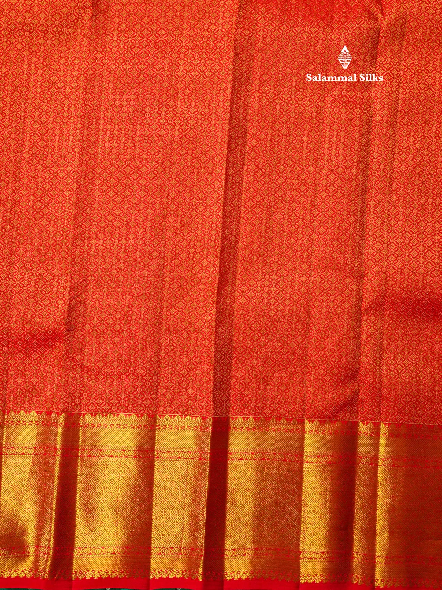 Chilly Red Bridal Pure Kanjivaram Silk Saree With Self Border