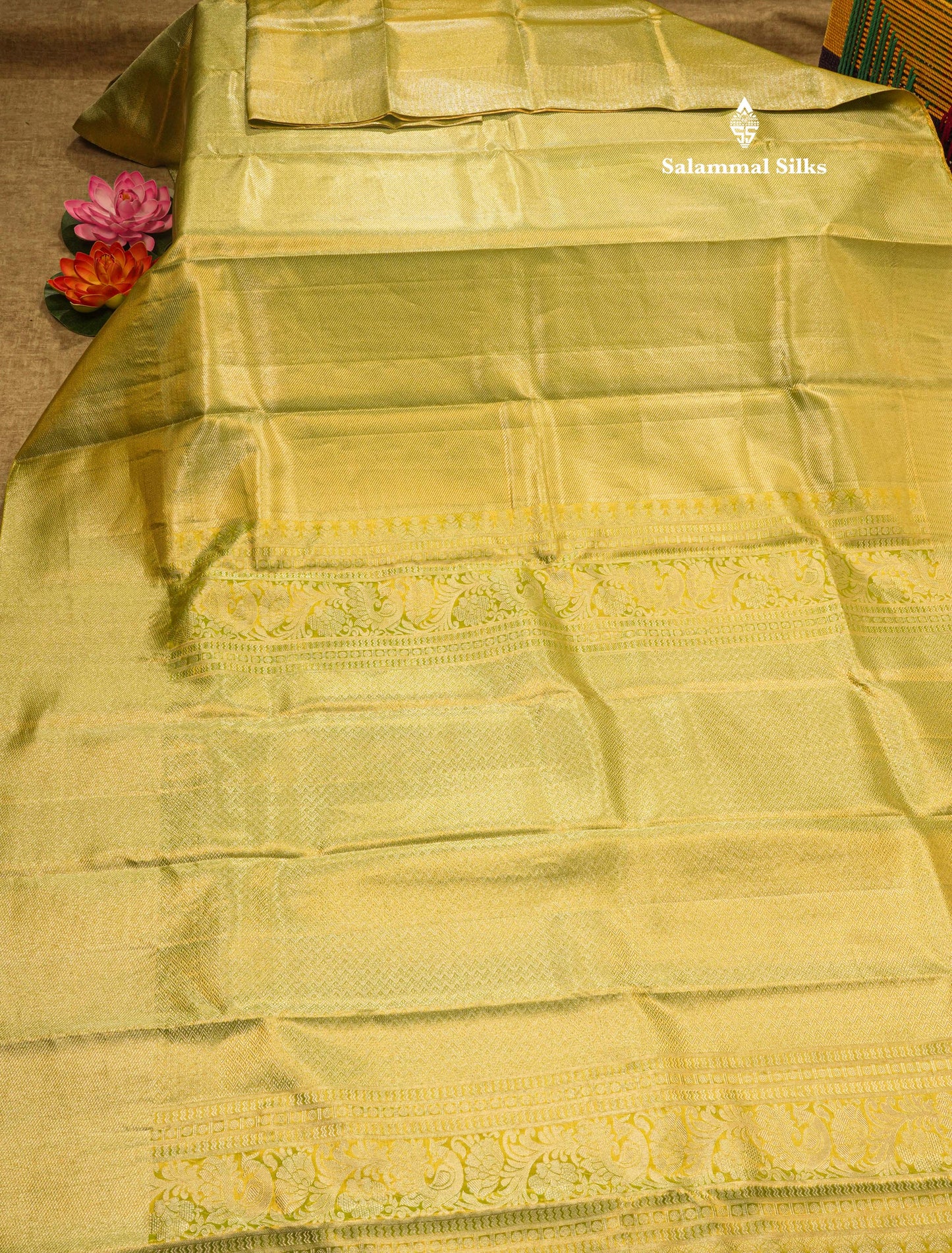 Light Elaichi Green Bridal Pure Kanjivaram Silk Saree With Contrast Light Green Blouse