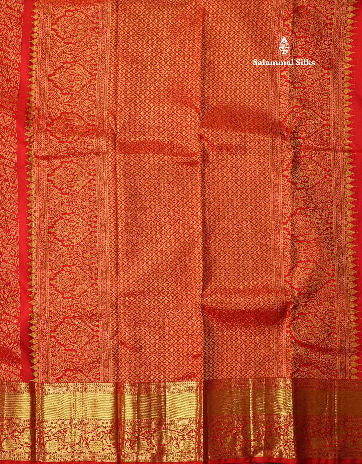 Red Bridal Pure Kanjivaram Silk Saree With Self Border