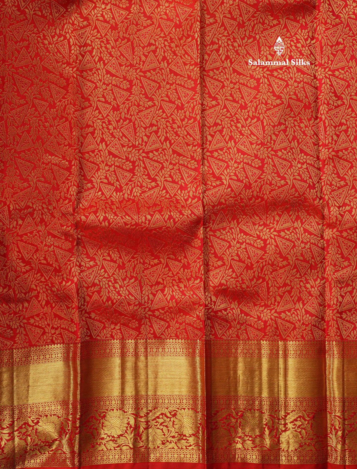 Red Bridal Pure Kanjivaram Silk Saree With Self Border