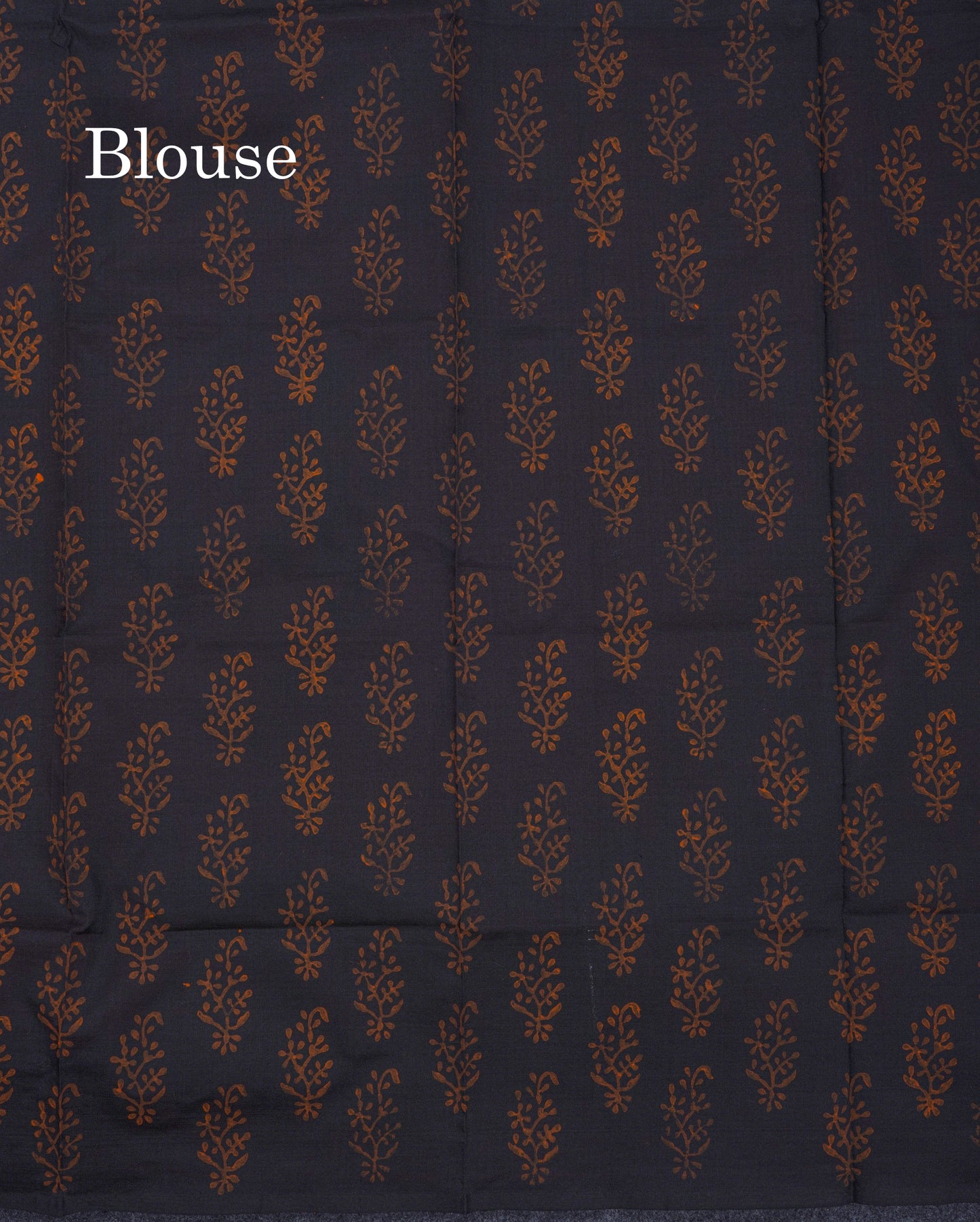 Beautiful Orange South Cotton Printed Saree With Contrast Black Blouse