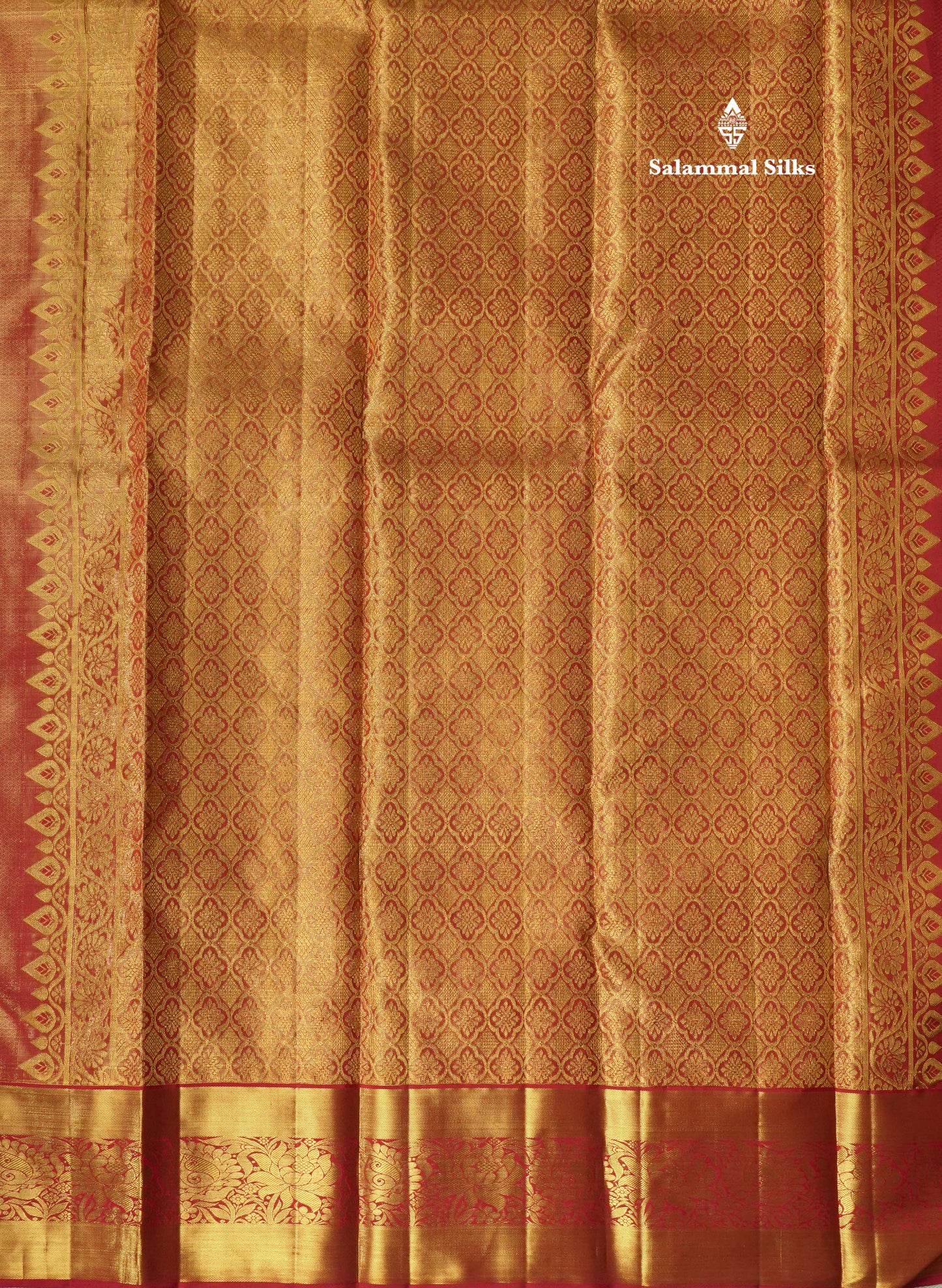 Maroon Tissue Bridal Pure Kanjivaram Silk Saree With Self Border