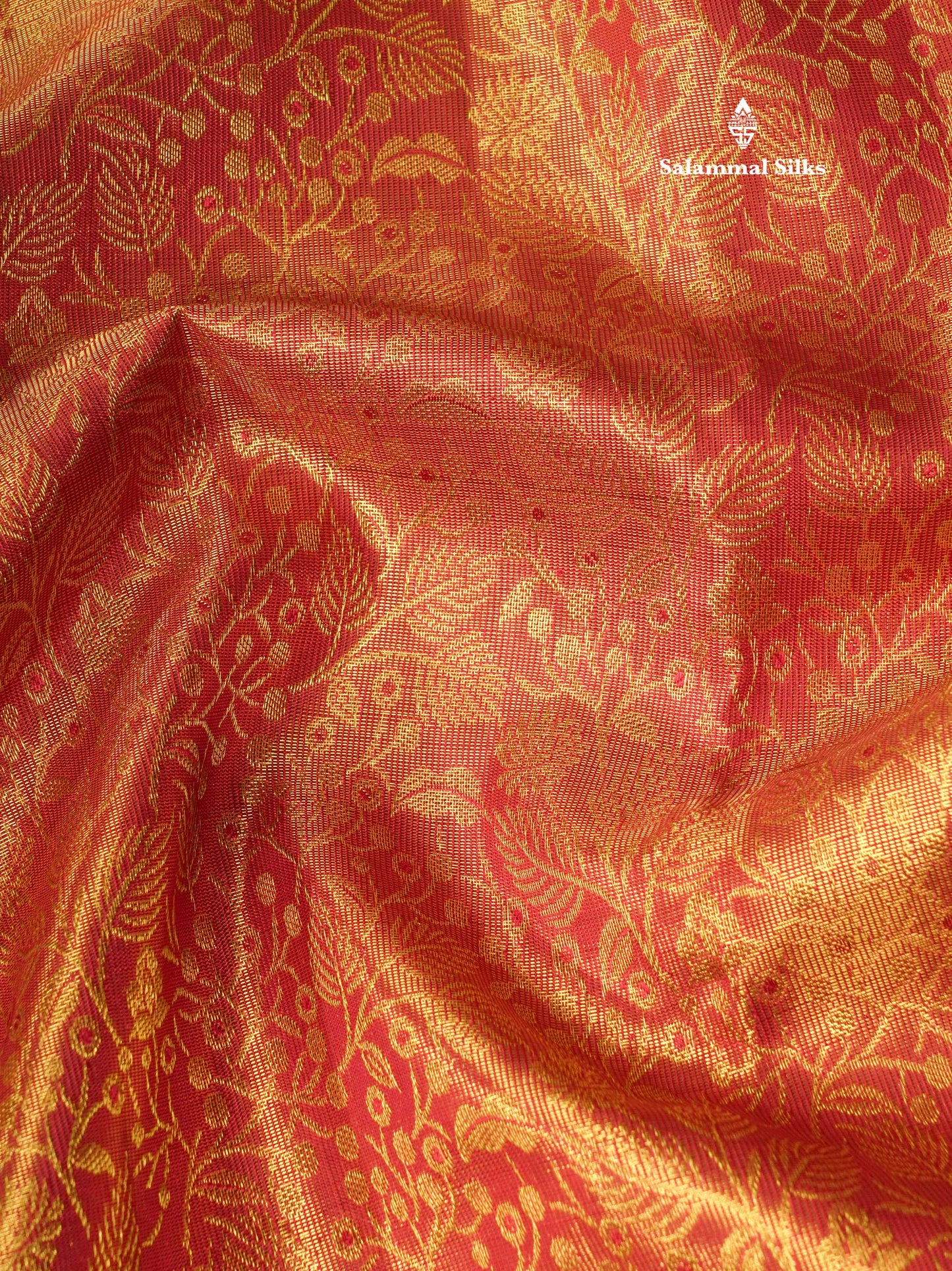 Maroon Tissue Bridal Pure Kanjivaram Silk Saree With Self Border