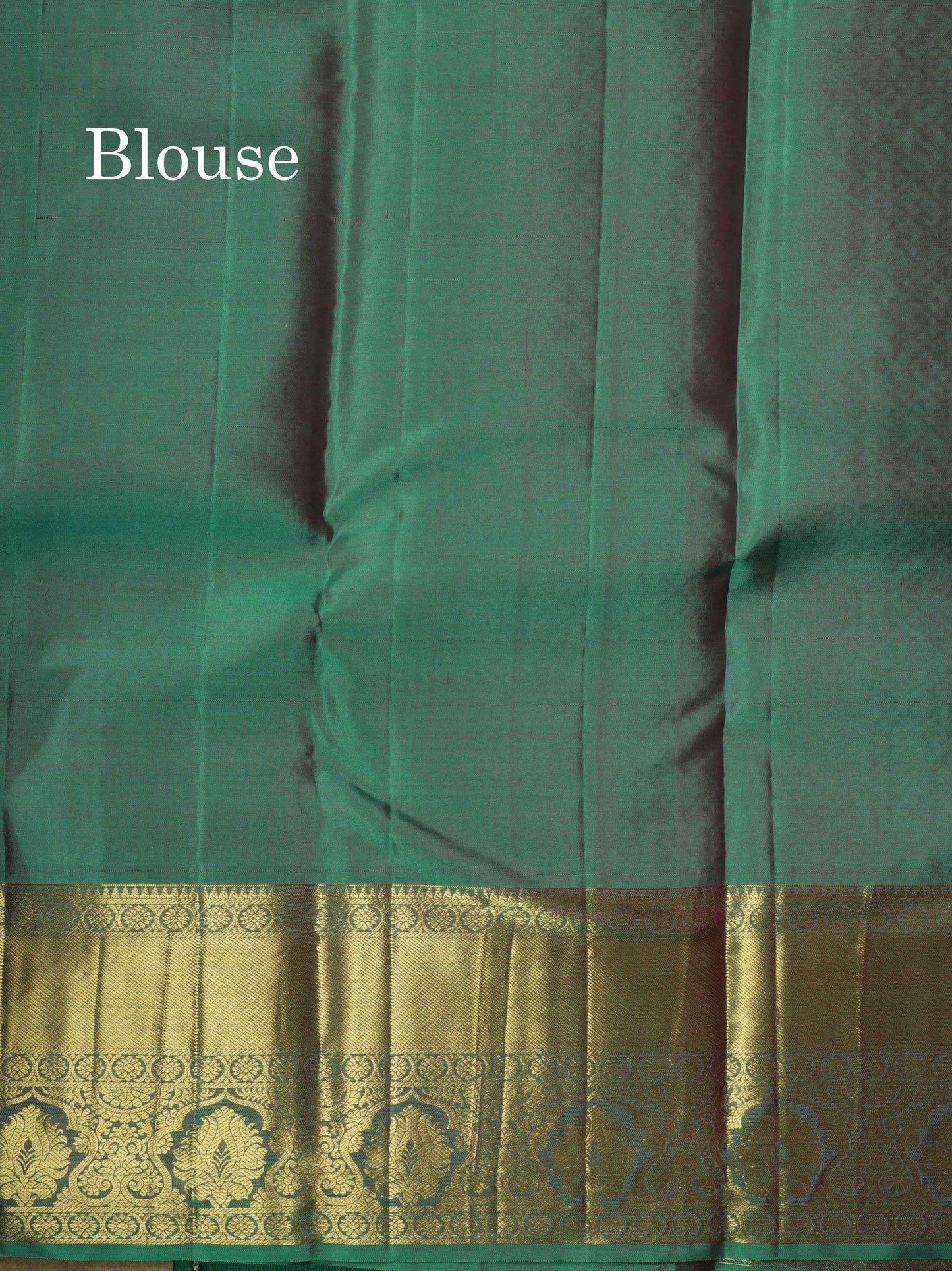 Dual Tone Sea Green Bridal Pure Kanjivaram Silk Saree With Self Border