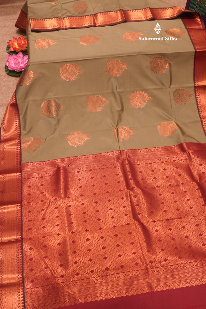 Navy Blue Colour Semi Silk Saree With Maroon Border