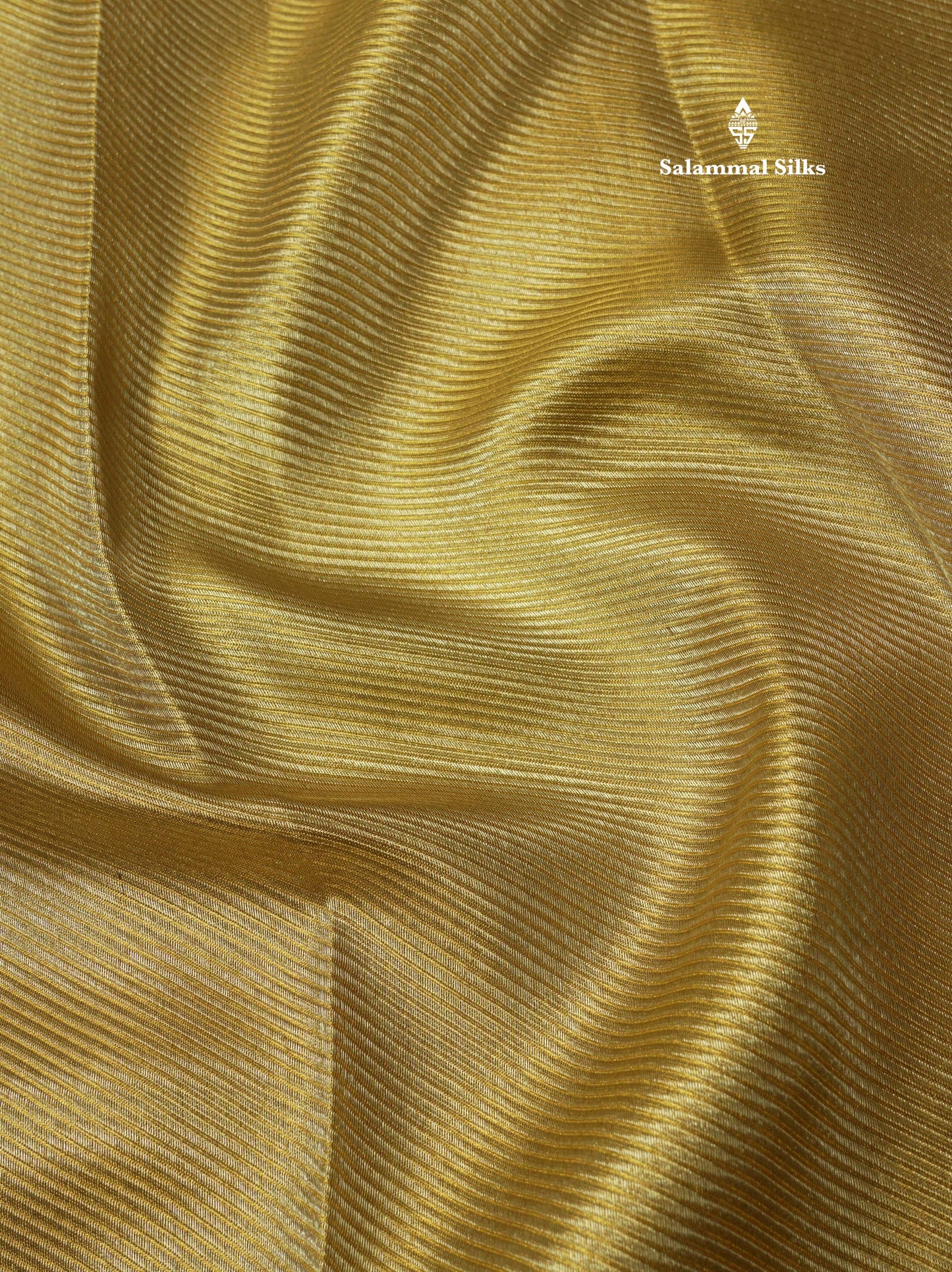 Gold Tissue Bridal Pure Kanjivaram Silk Saree With Contrast Cream Sandal Border