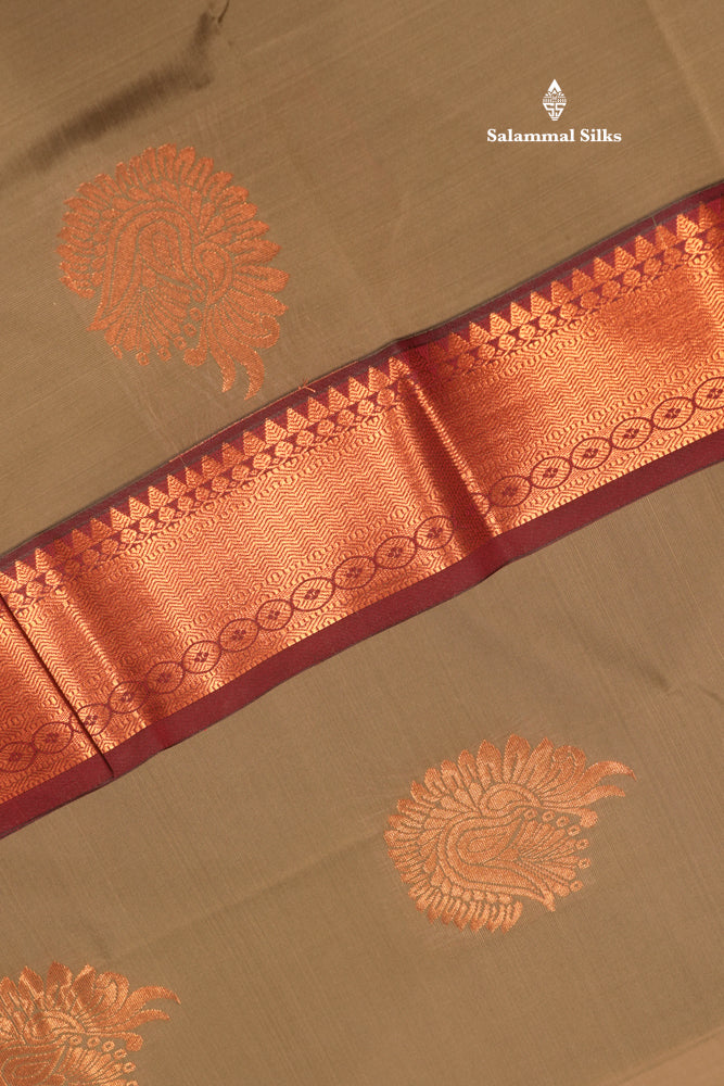 Navy Blue Colour Semi Silk Saree With Maroon Border