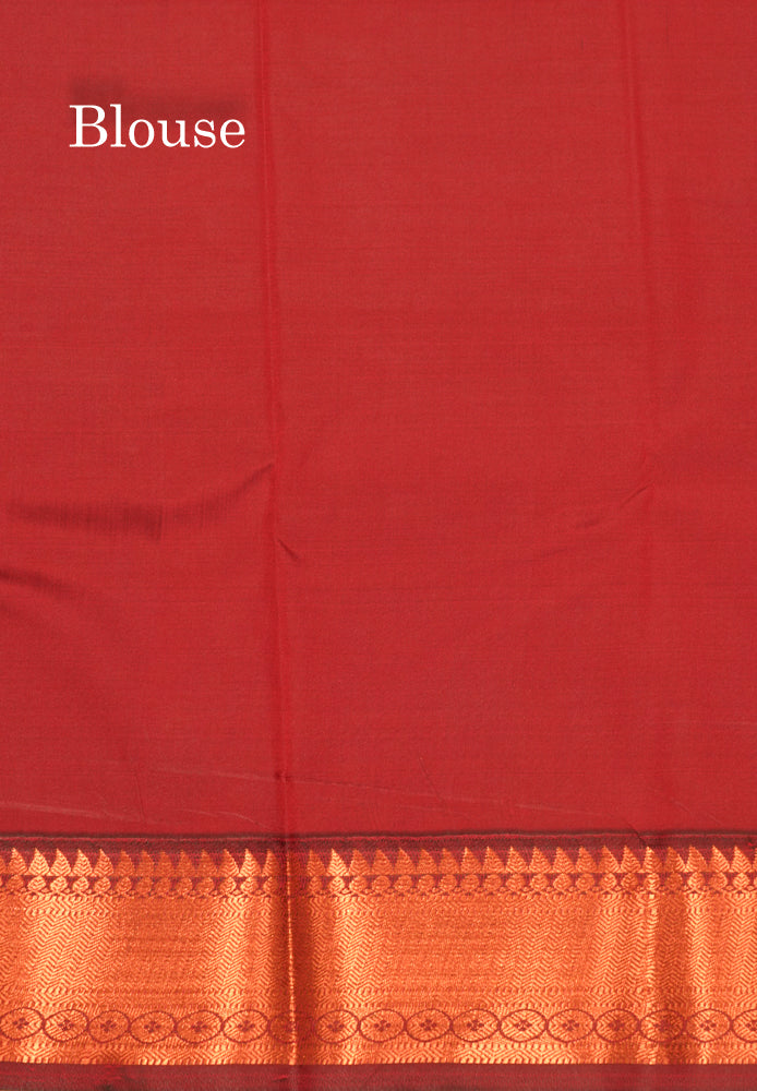Navy Blue Colour Semi Silk Saree With Maroon Border