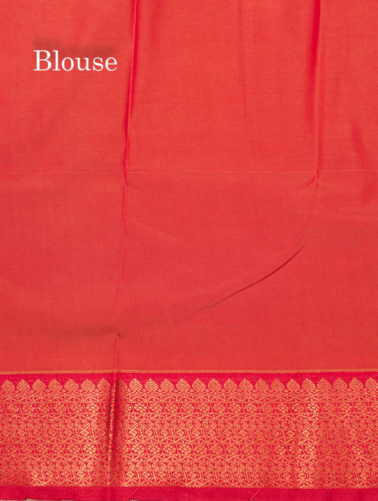 Mustard Yellow Colour Semi Silk Saree With Light Orange Border