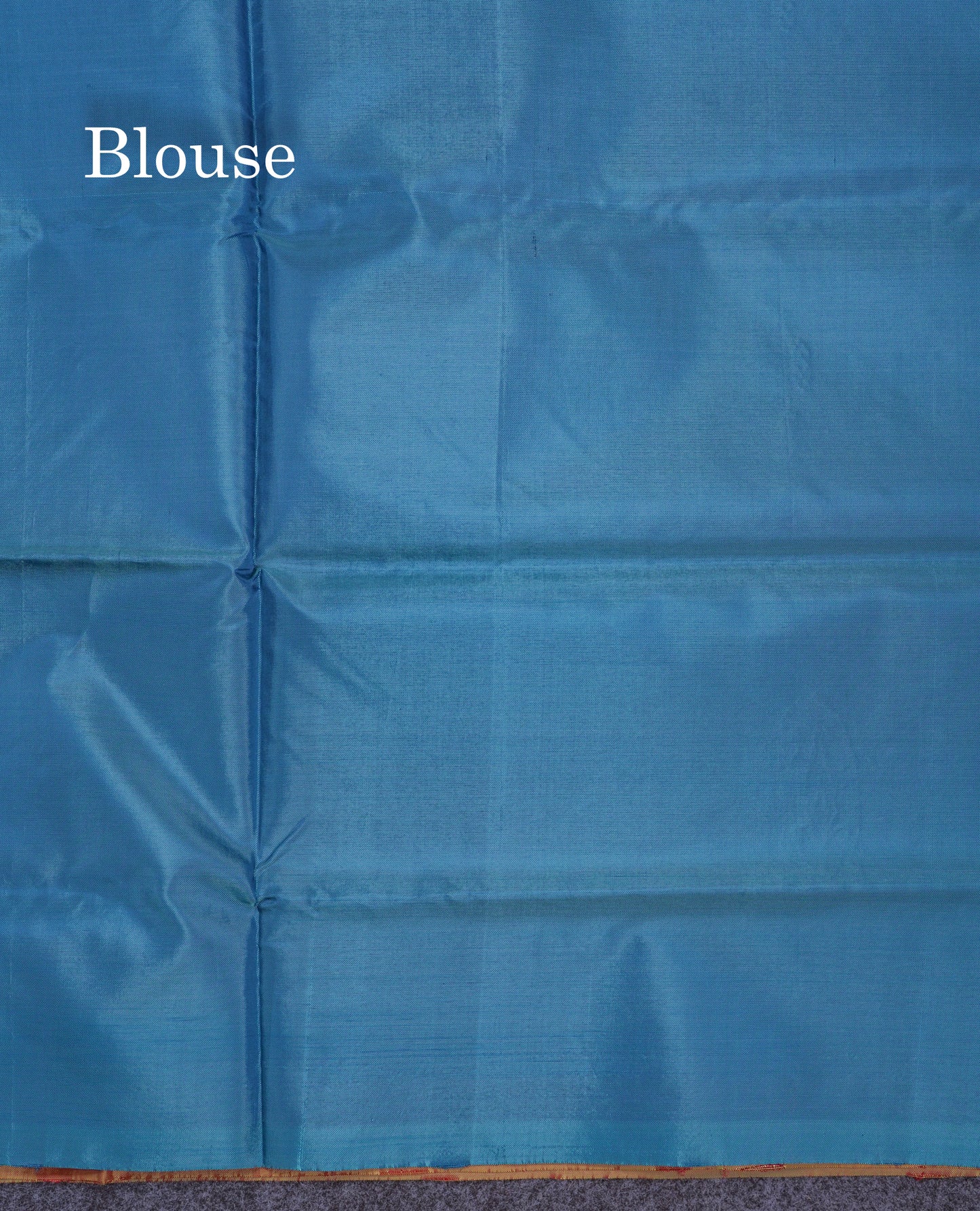 Brown Thread work Buttas Banana Pinth Saree (Vaazhainaar Pattu) With Contrast Ramar Blue Blouse