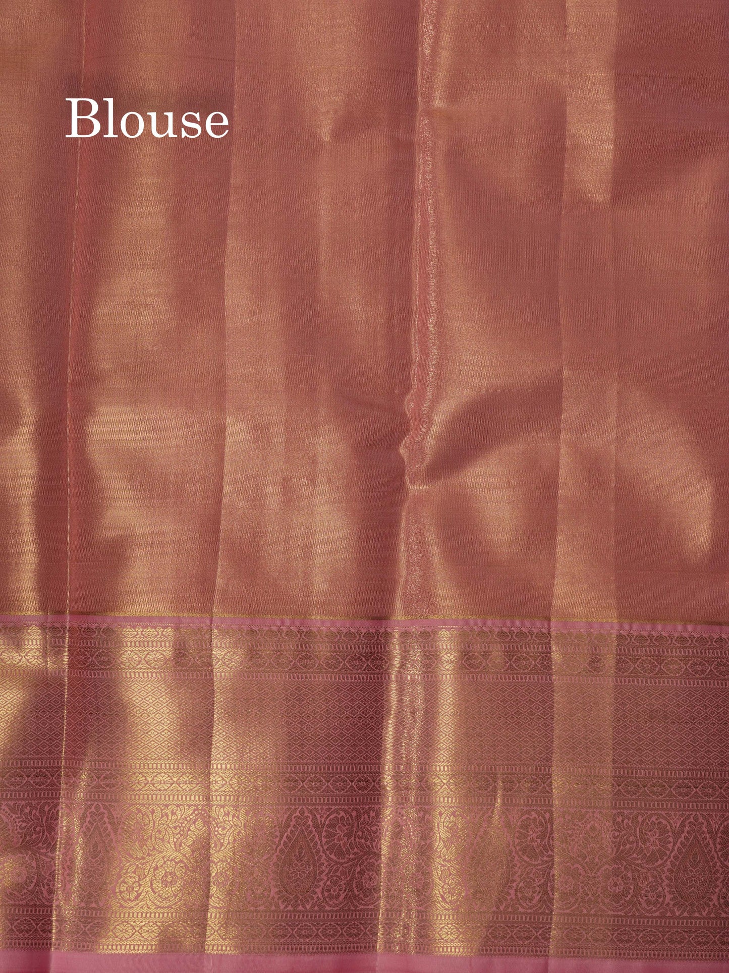 Brown Tissue Bridal Semi Silk Saree With Contrast Baby Pink Border
