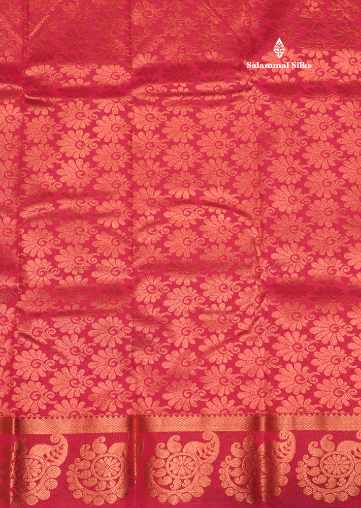 Parrot Green Colour Empose Semi Silk Saree With Copper Zari Border