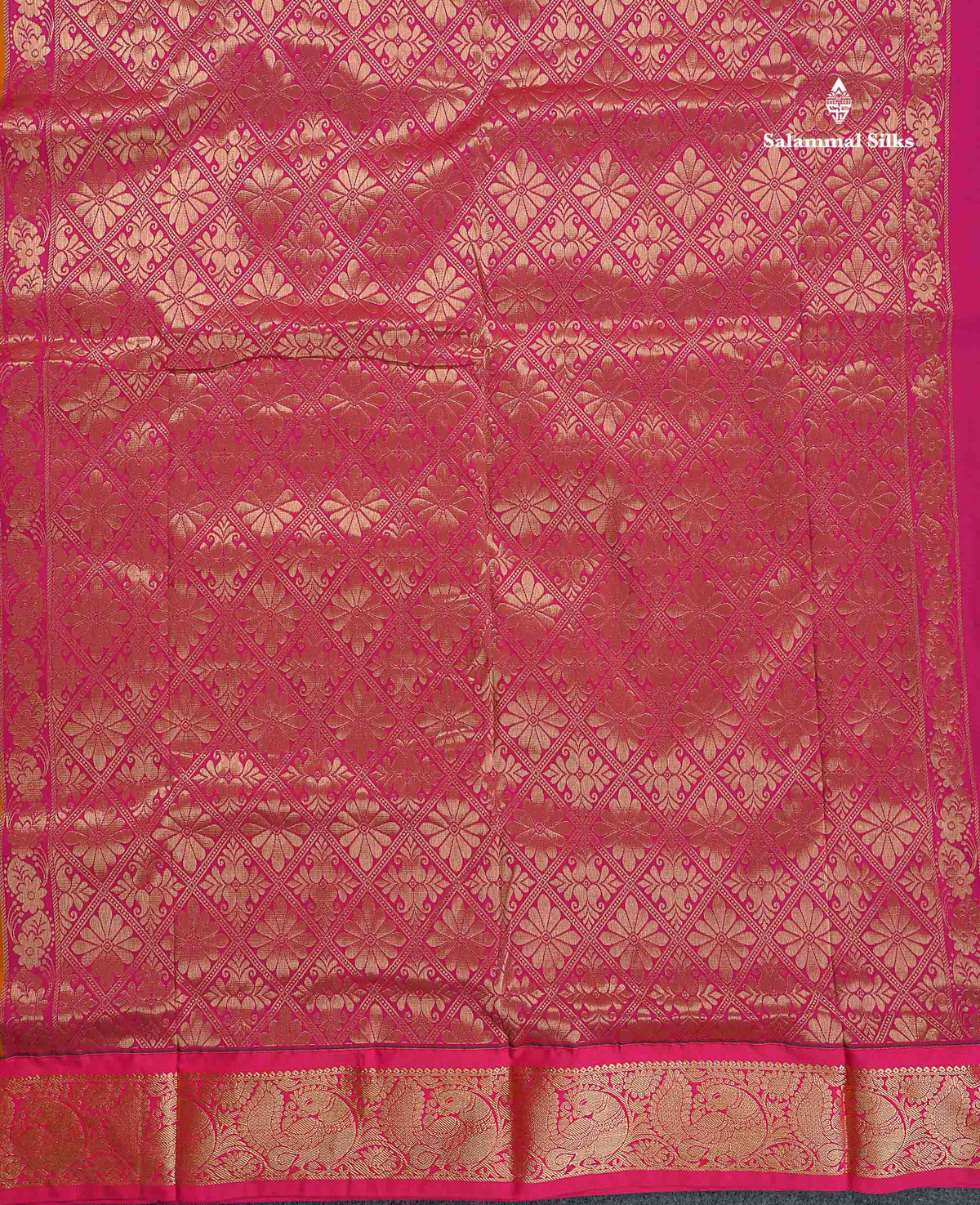 Semi Silk Saree - Rust Orange Colour Body Zari Butta With Pink Border | 9.5 Yards