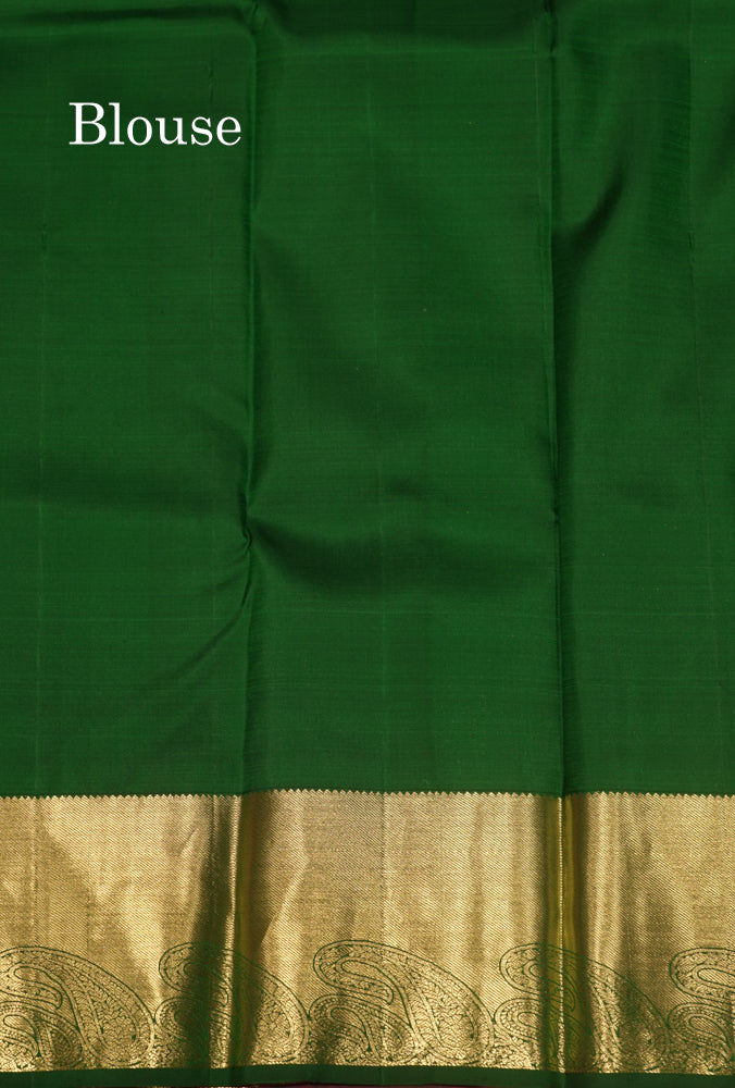 Pink Colour Pure Kanjivaram Silk Saree With Gold Zari Border