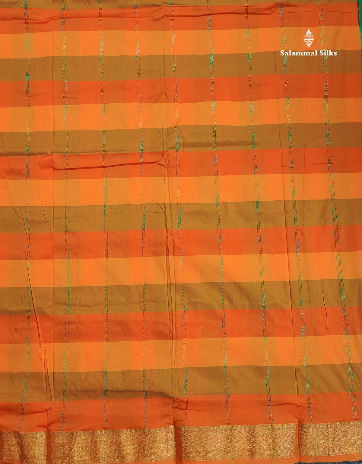 Semi Silk Saree - Paalum Pazham Checks With Traditional Border | 9.5 Yards