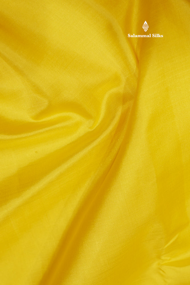Lemon Yellow Colour Pure Kanjivaram Silk Saree With Contrast Double Border