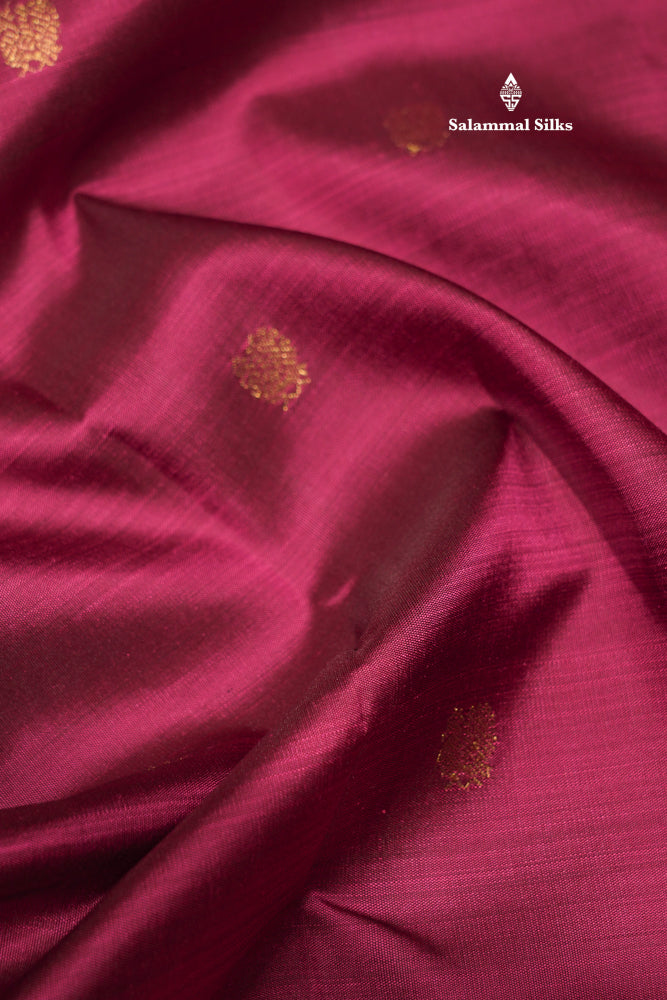 Magenta Colour Pure Kanjivaram Silk Saree With Traditional Gap Border