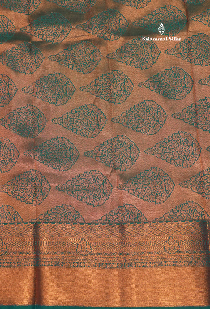 Onion Pink Colour Semi Silk Saree With Sapphire Green Border