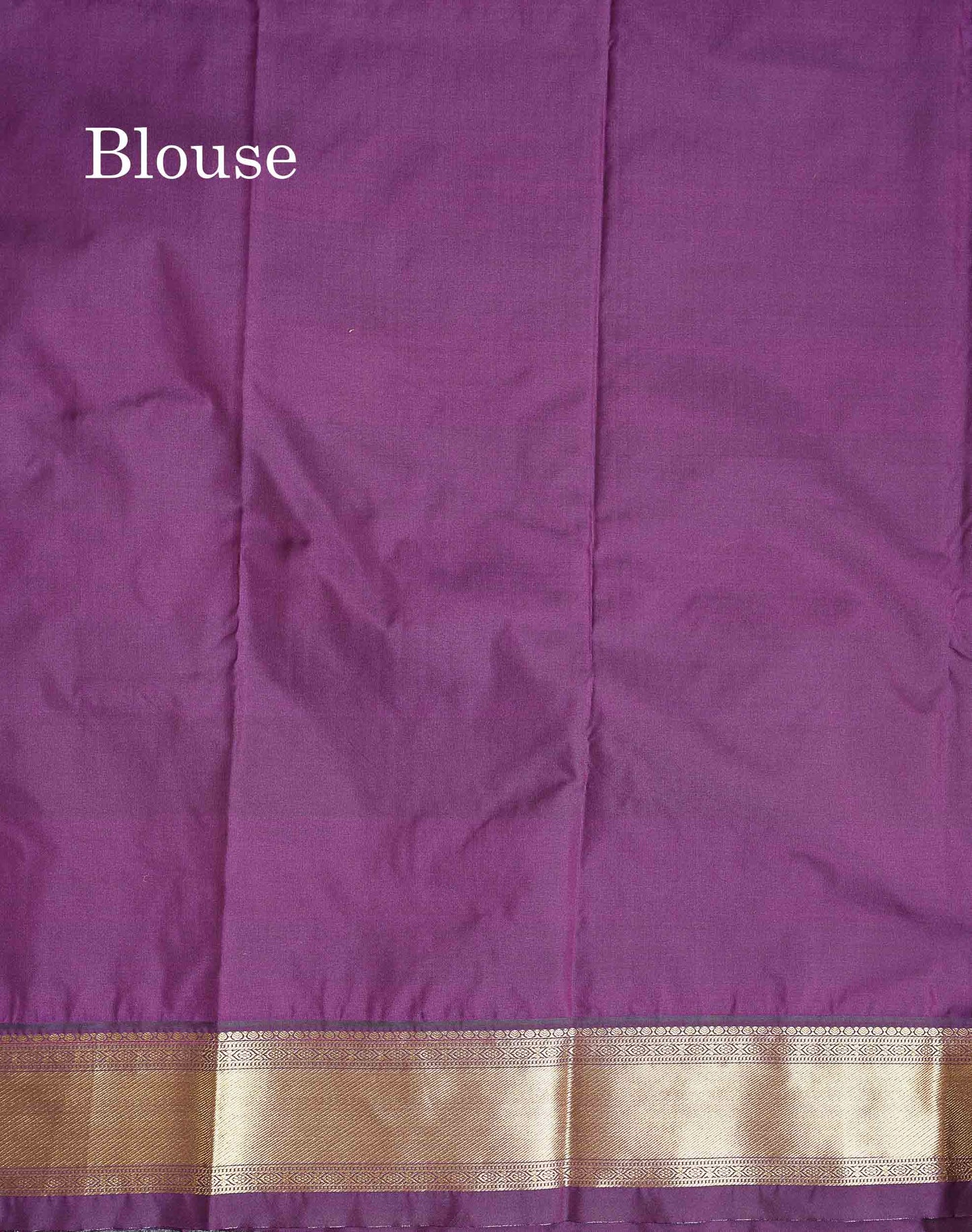 Semi Silk Saree - Paalum Pazham Checks With Traditional Buttas & Dark Purple Border