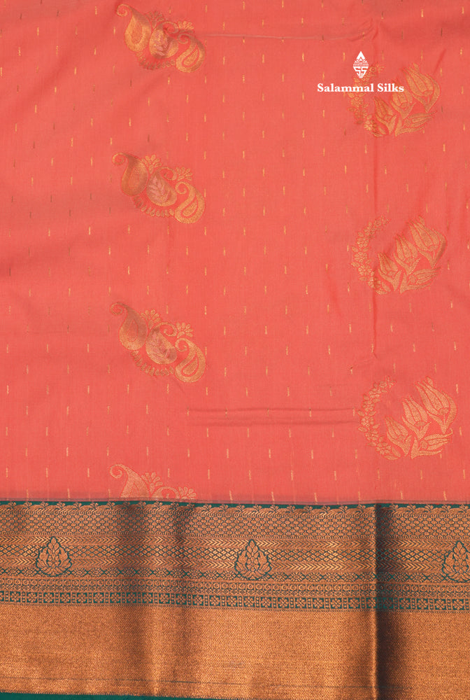 Onion Pink Colour Semi Silk Saree With Sapphire Green Border