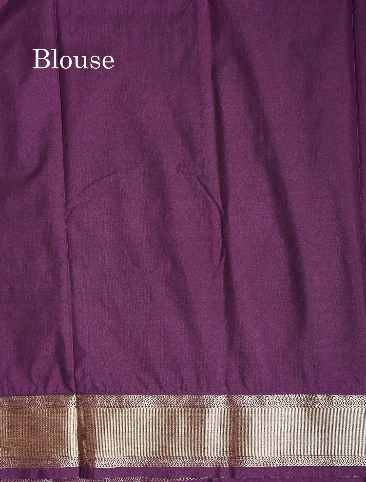 Semi Silk Saree - Paalum Pazham Checks With Traditional Buttas & Dark Purple Border
