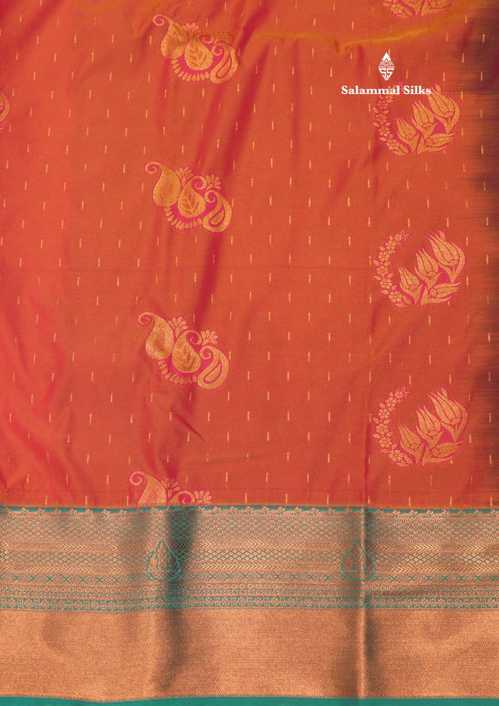 Onion Pink Colour Semi Silk Saree With Sapphire Green Border