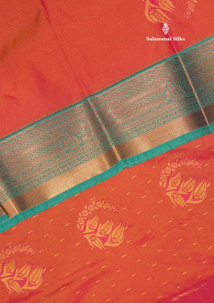 Onion Pink Colour Semi Silk Saree With Sapphire Green Border