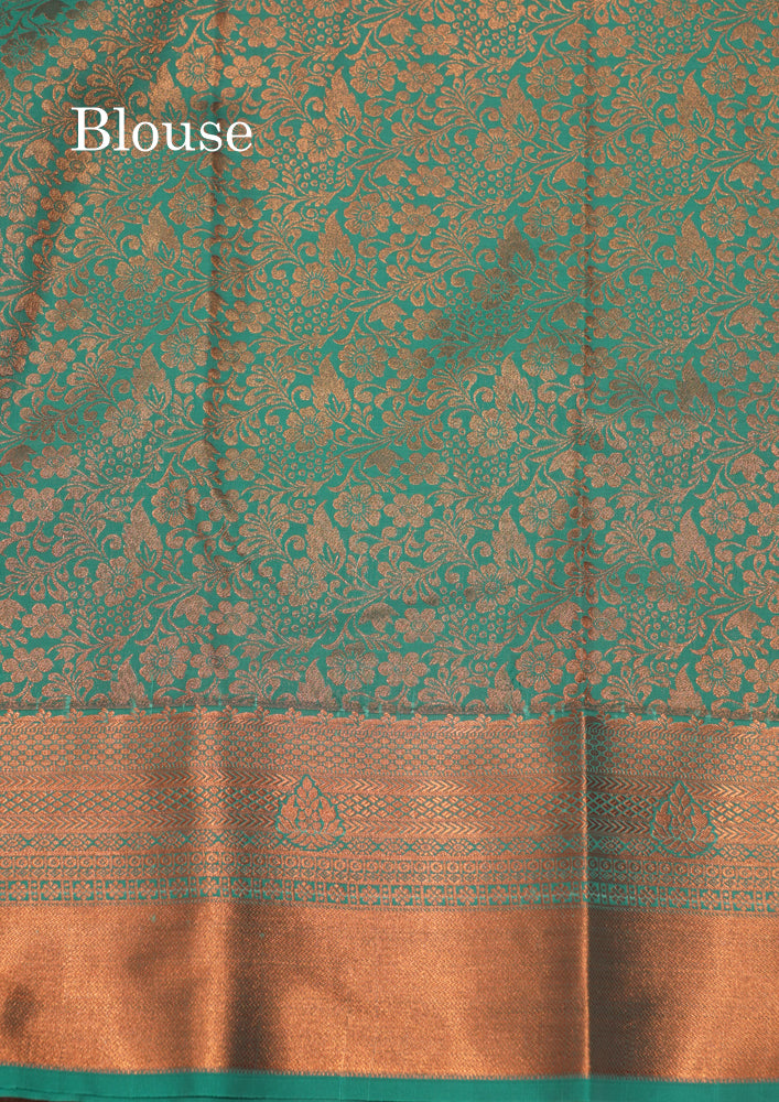 Onion Pink Colour Semi Silk Saree With Sapphire Green Border