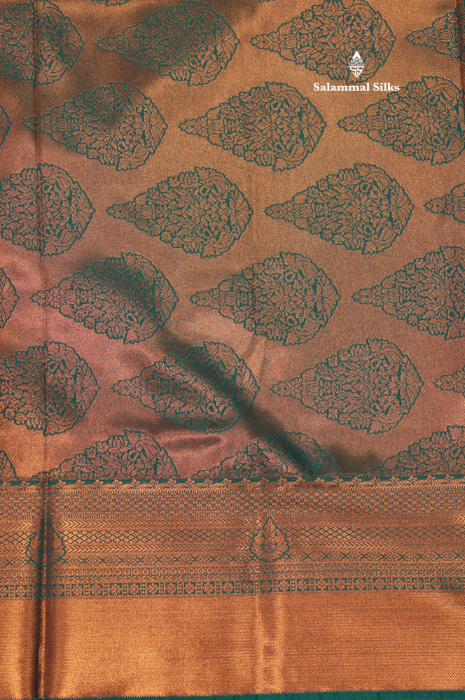 Onion Pink Colour Semi Silk Saree With Sapphire Green Border
