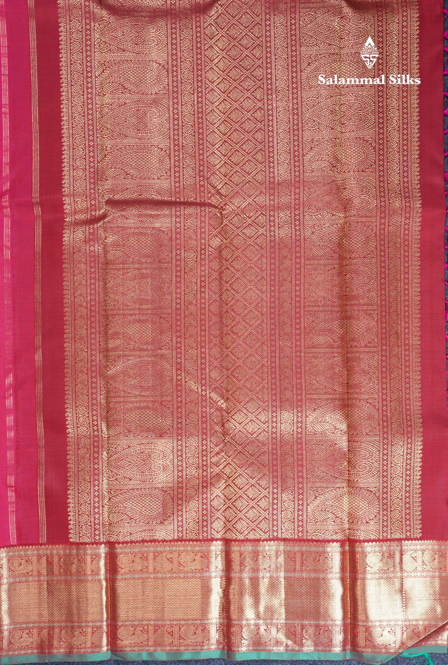 Beautiful Reddish Pink Pure Kanjivaram Silk Saree Pure Zari with Traditional Evening Morning Border