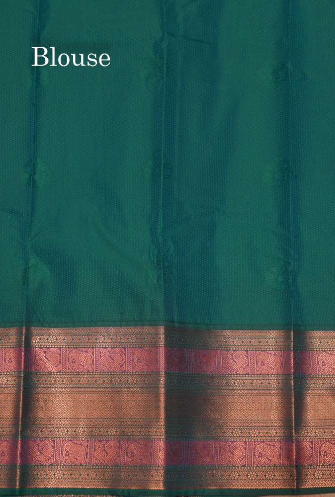 Sandal Colour Semi Silk Saree With Peacock Green Traditional Border