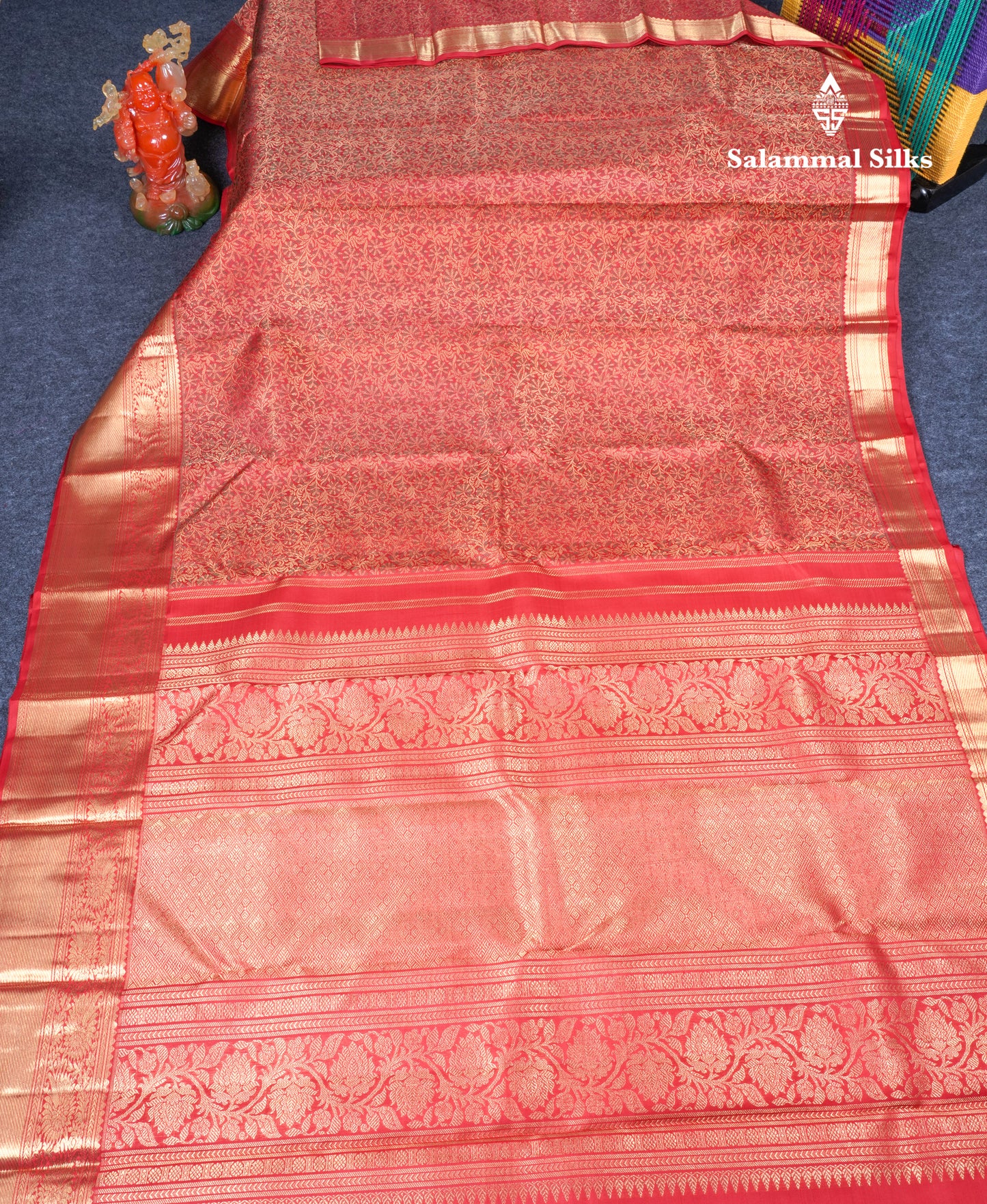 Maroon Grand Beautiful Meenakari Work Bridal Pure Kanjivaram Silk Saree Pure Zari with Self Border