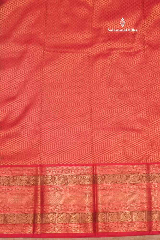 Sandal Colour Semi Silk Saree With Peacock Green Traditional Border