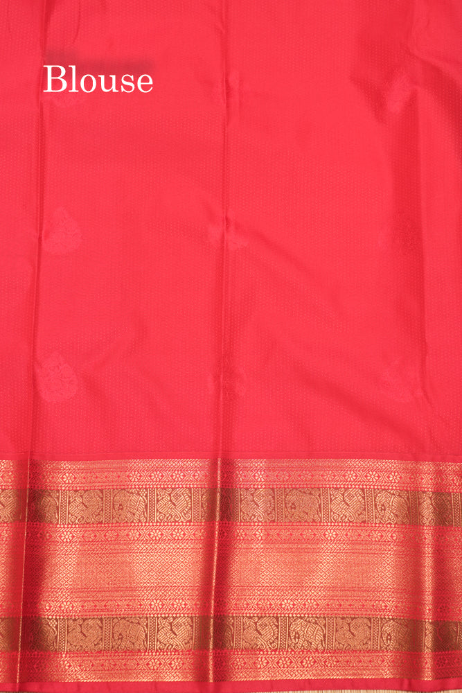 Sandal Colour Semi Silk Saree With Peacock Green Traditional Border