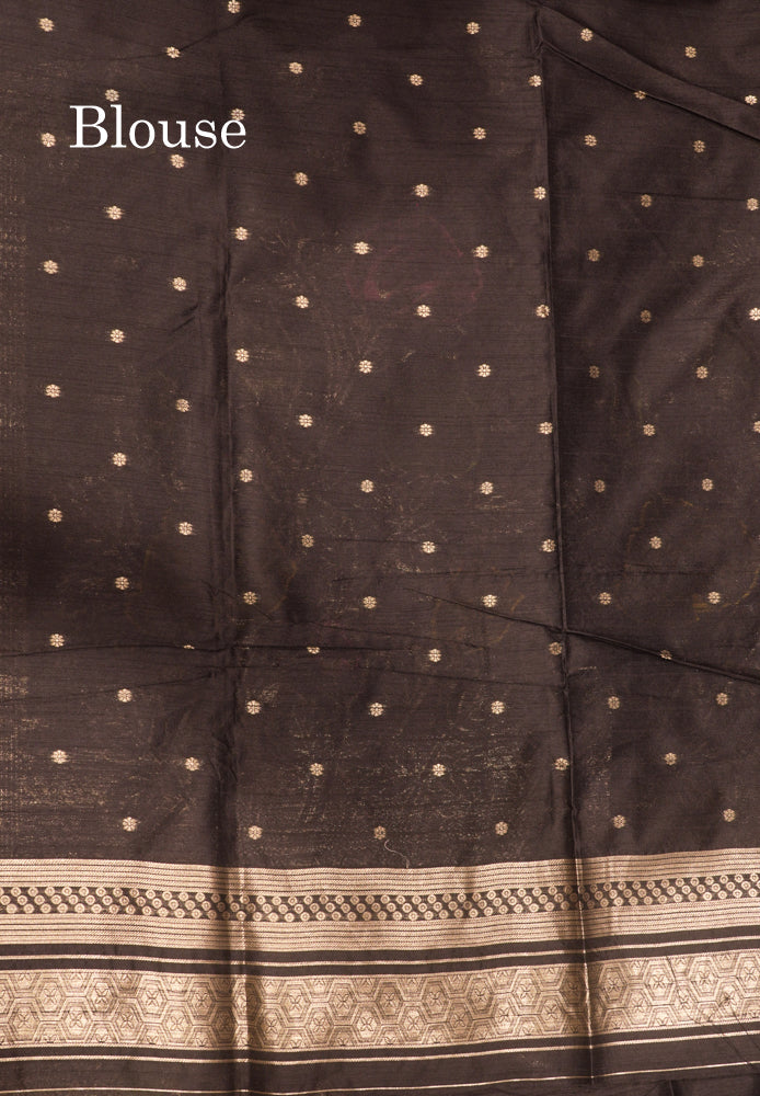 Olive Green Jute Cotton Fancy Saree With Blouse