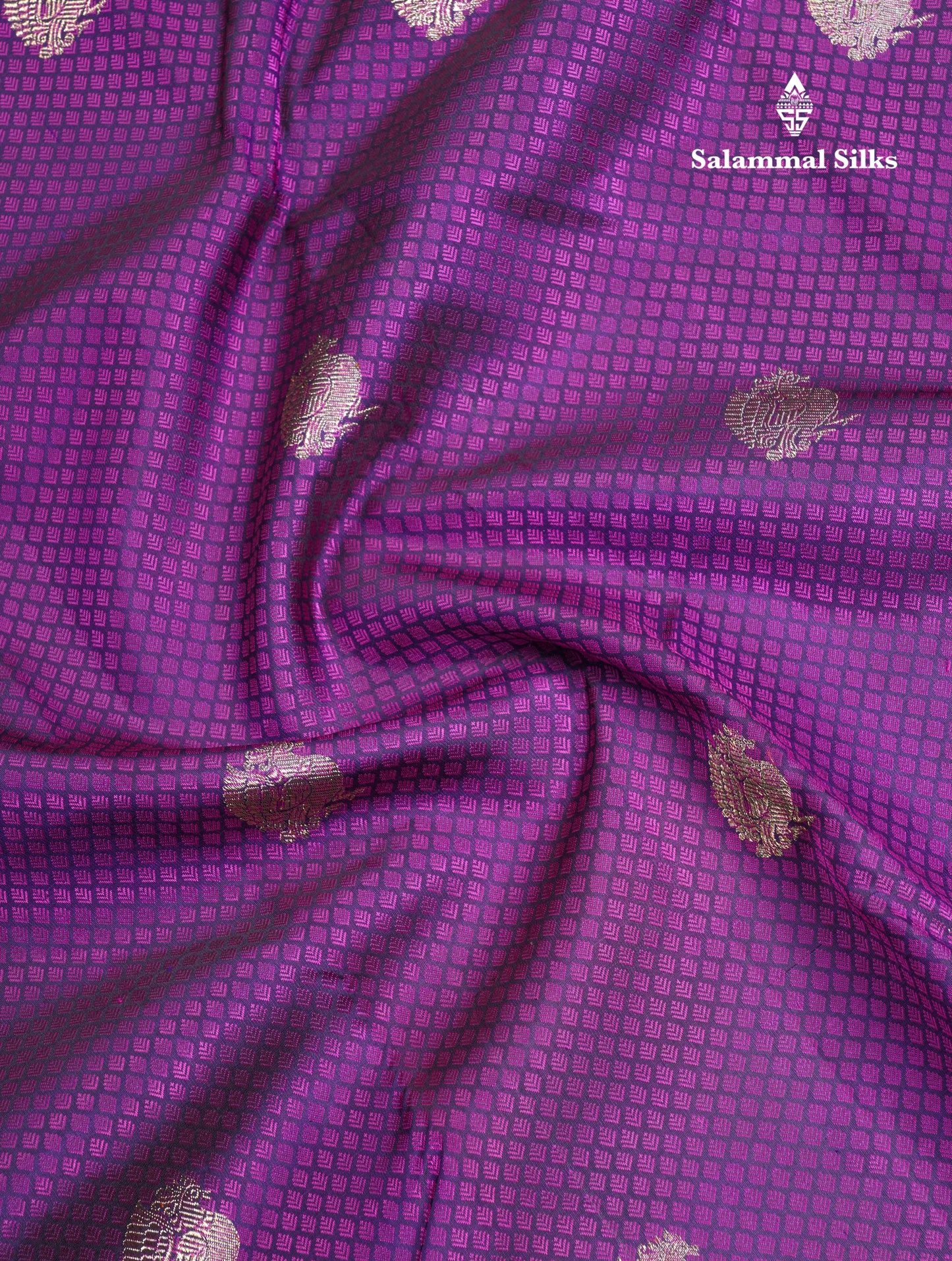 Violet Pure Kanjivaram Silk Saree Pure Zari with Beautiful Border
