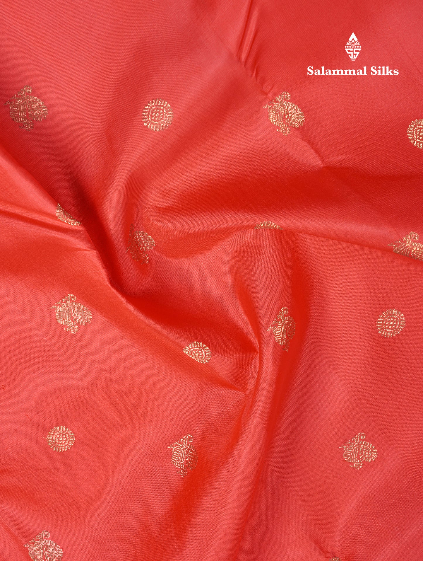 Red Traditional Buttas Pure Kanjivaram Silk Saree 2G Zari with Zari Lines Border