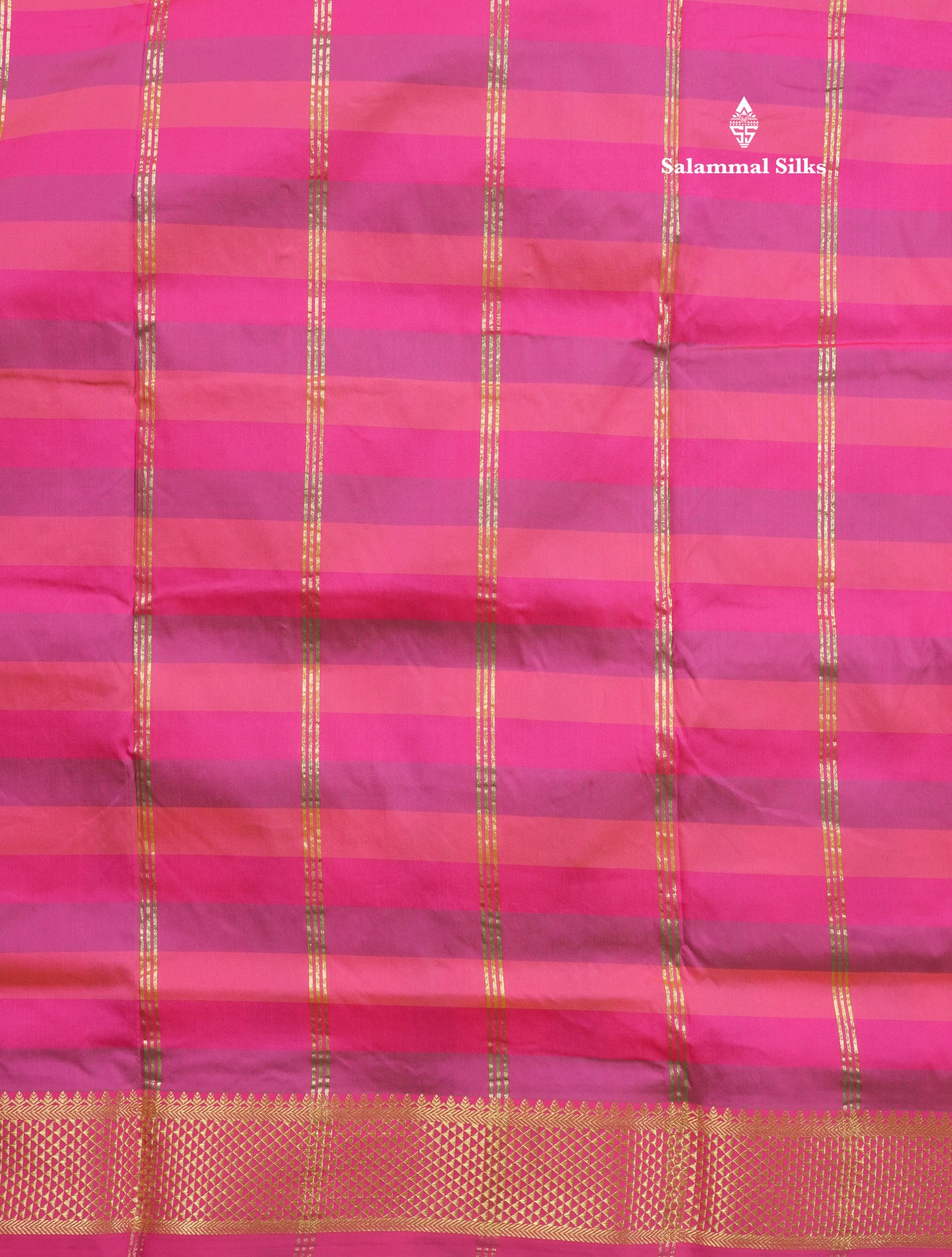 9.5 Yards Semi Silk Saree Multicolour Checks with Self Border