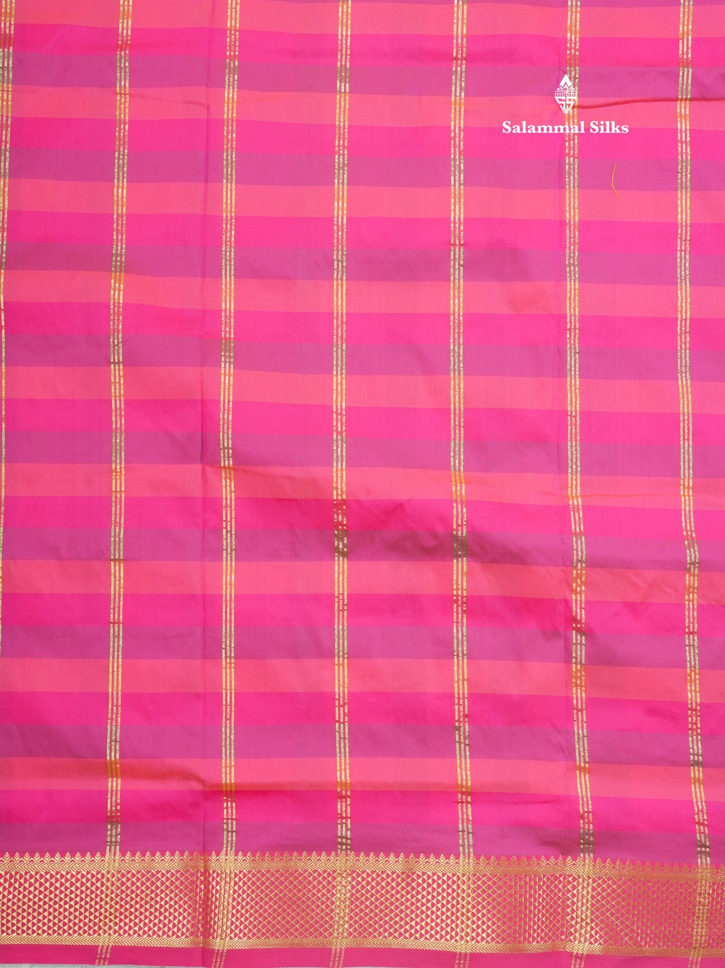 9.5 Yards Semi Silk Saree Multicolour Checks with Self Border