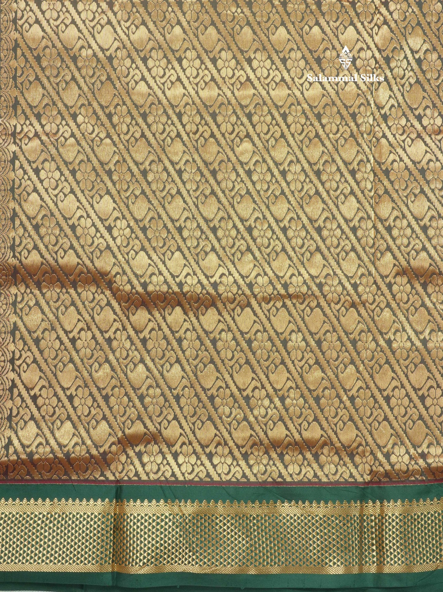 9.5 Yards Semi Silk Saree Maroon with Contrast Bottle Green Border