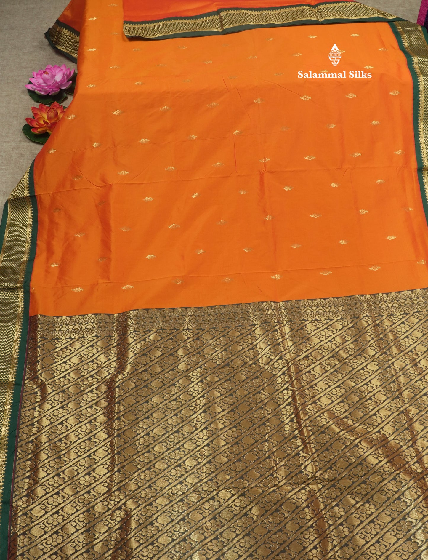 9.5 Yards Semi Silk Saree Maroon with Contrast Bottle Green Border