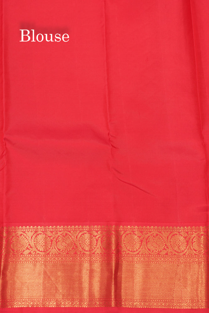 Ice Blue Pure Kanjivaram Silk Saree With Pink Border